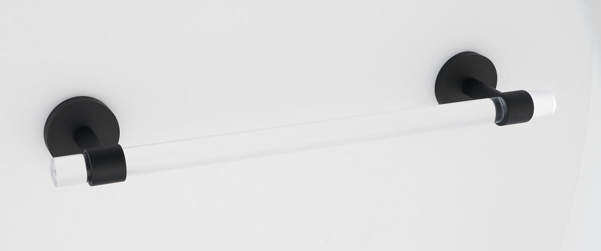 Alno A7220-12-MB: 12" cc Acrylic Contemporary Towel Bar - Matte Black