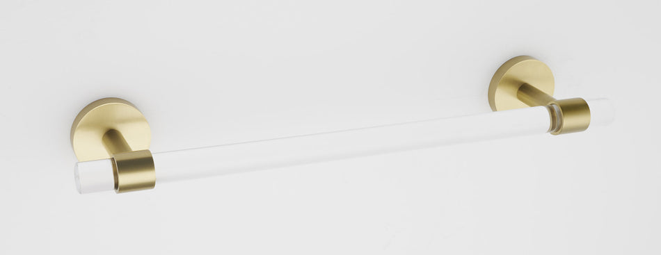 Alno A7220-12-SB: 12" cc Acrylic Contemporary Towel Bar - Satin Brass