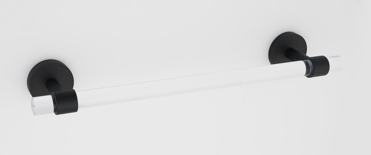 Alno A7220-18-MB: 18" cc Acrylic Contemporary Towel Bar - Matte Black