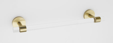 Alno A7220-18-SB: 18" cc Acrylic Contemporary Towel Bar - Satin Brass