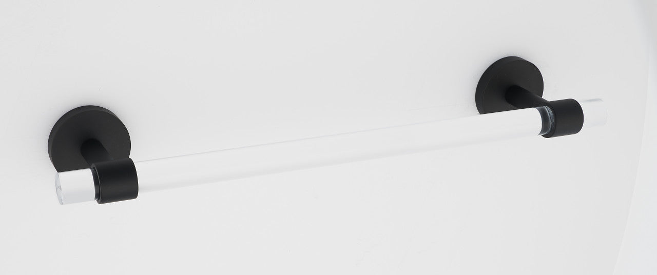 Alno A7220-24-MB: 24" cc Acrylic Contemporary Towel Bar - Matte Black
