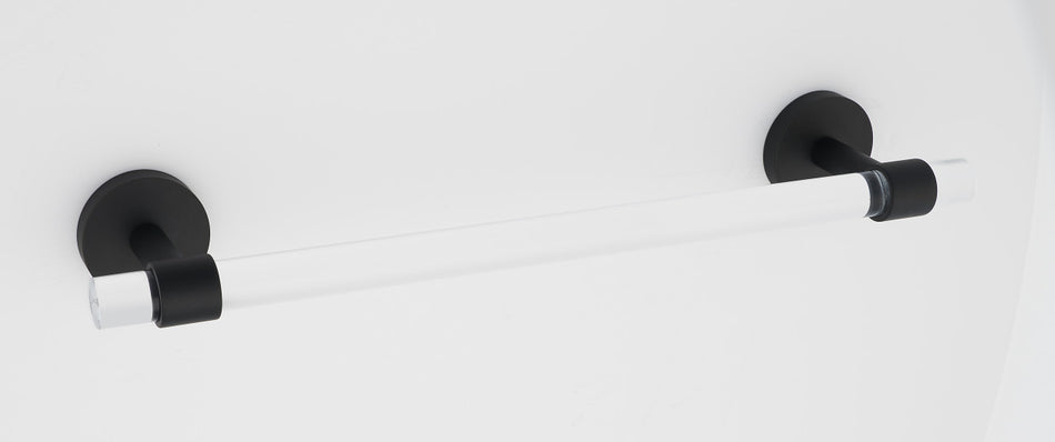 Alno A7220-24-MB: 24" cc Acrylic Contemporary Towel Bar - Matte Black