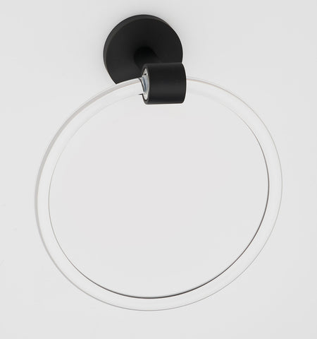 Alno A7240-MB: 6" Acrylic Contemporary Towel Ring - Matte Black