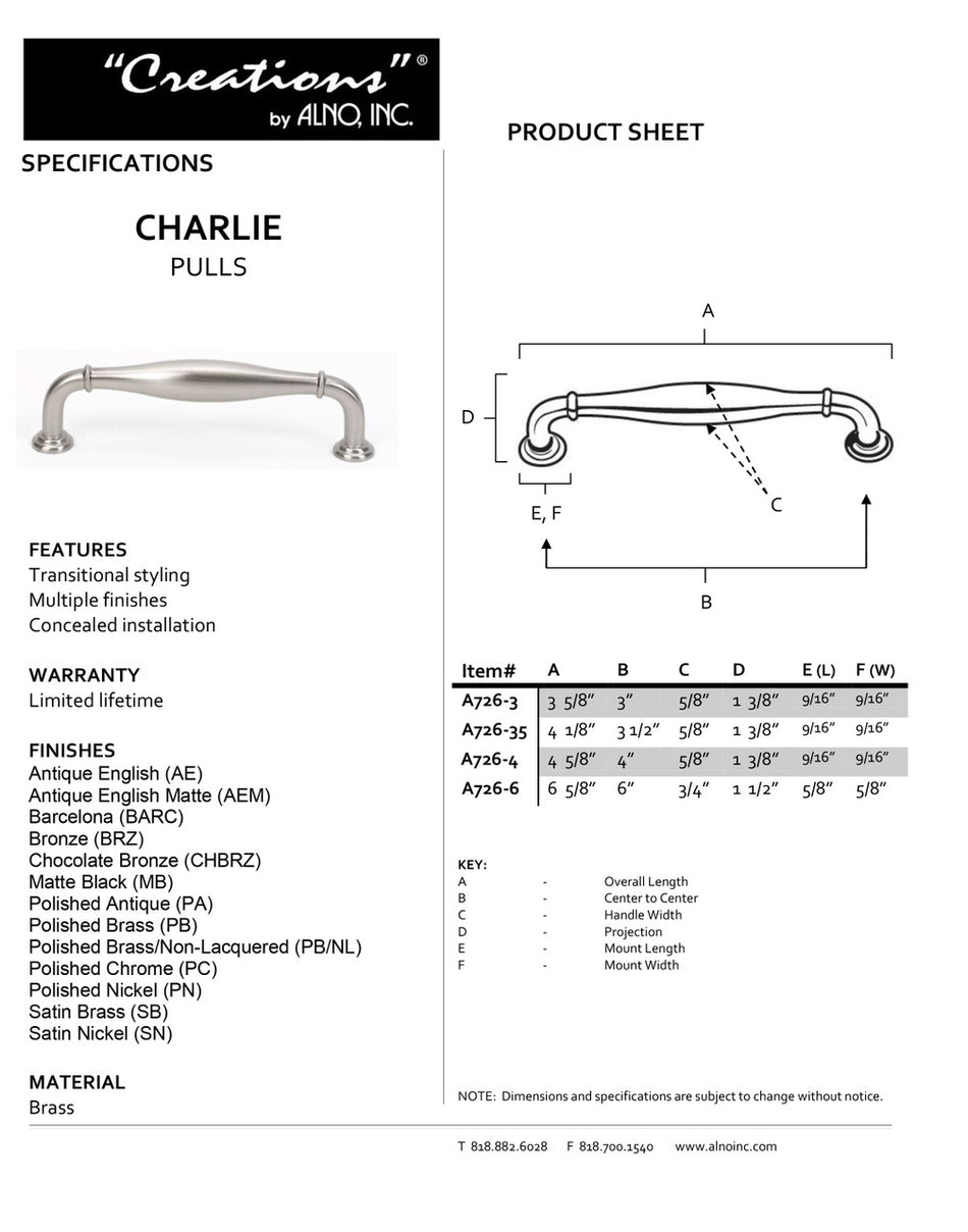 Specificaton Sheet