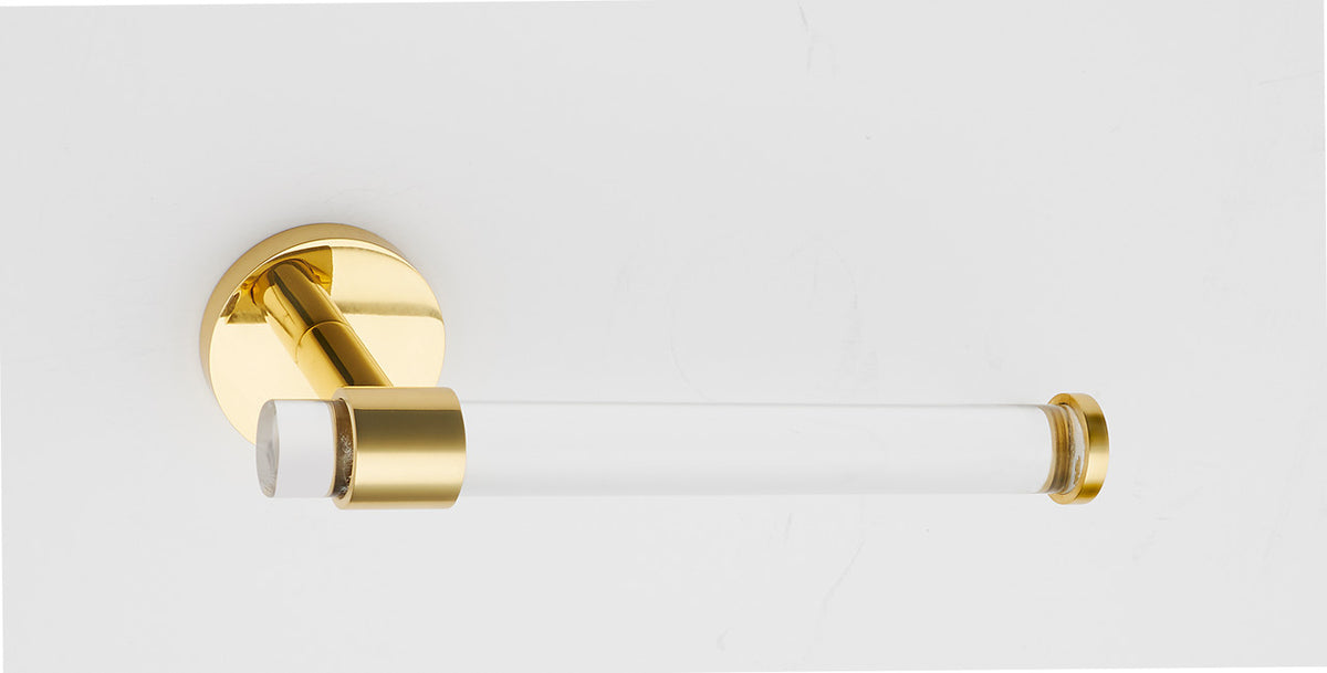 Alno A7266-PB: Acrylic Contemporary Single Post Tissue Holder - Polished Brass