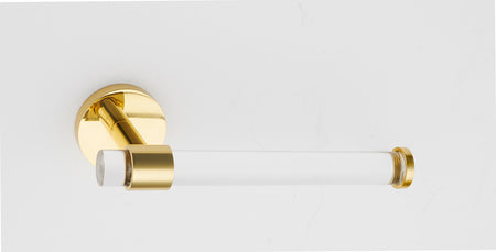 Alno A7266-PB/NL: Acrylic Contemporary Single Post Tissue Holder - Unlacquered Brass