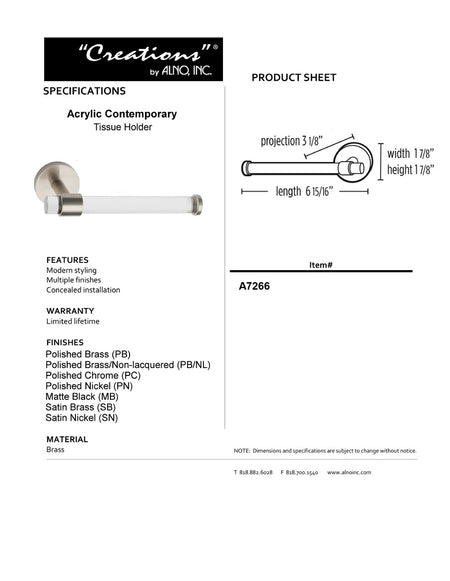 Specificaton Sheet