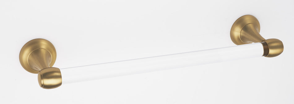 Alno A7320-12-SB: 12" cc Acrylic Royale Towel Bar - Satin Brass
