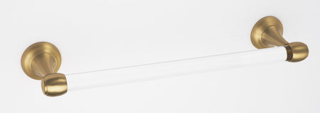 Alno A7320-24-SB: 24" cc Acrylic Royale Towel Bar - Satin Brass