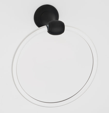 Alno A7340-MB: 6" Acrylic Royale Towel Ring - Matte Black