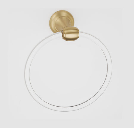 Alno A7340-SB: 6" Acrylic Royale Towel Ring - Satin Brass