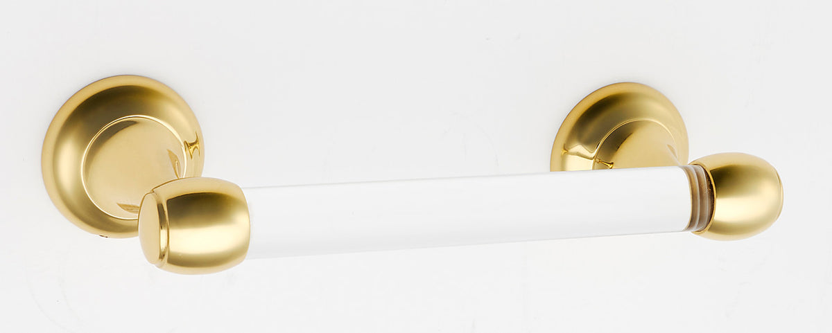 Alno A7362-PB/NL: Acrylic Royale Swing Tissue Holder - Unlacquered Brass