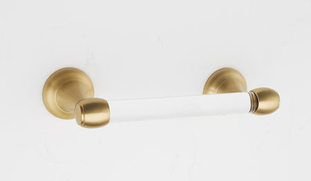 Alno A7362-SB: Acrylic Royale Swing Tissue Holder - Satin Brass