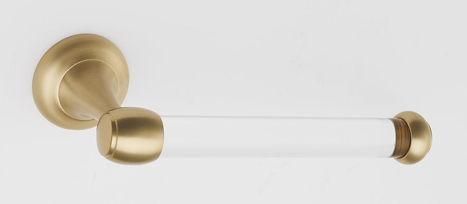 Alno A7366-SB: Acrylic Royale Single Post Tissue Holder - Satin Brass