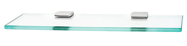 Alno A7450-18-PB/NL: 18" Manhattan Glass Shelf w/Brackets - Unlacquered Brass
