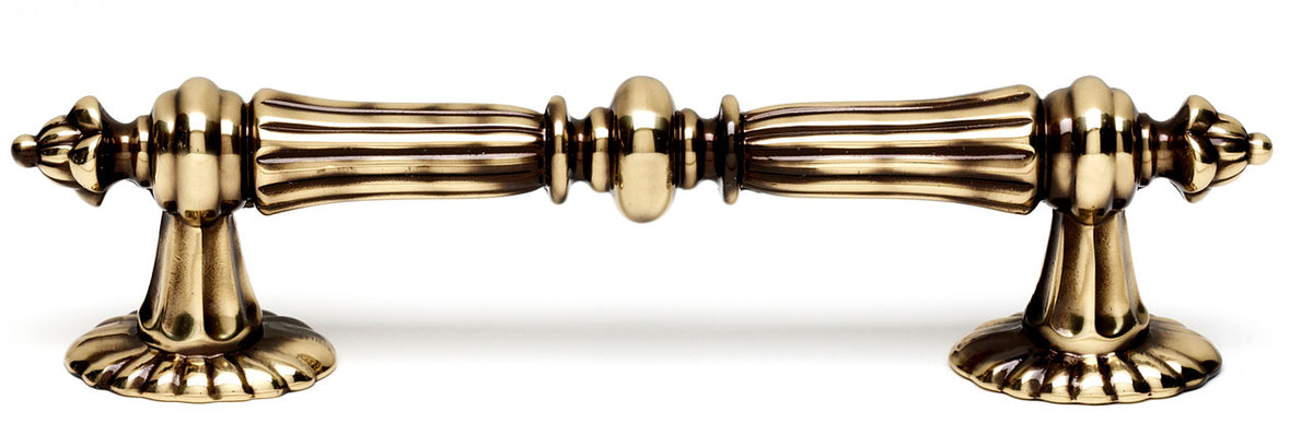 Alno A7529-PA: 4-5/8" cc Ornate Cabinet Pull - Polished Antique
