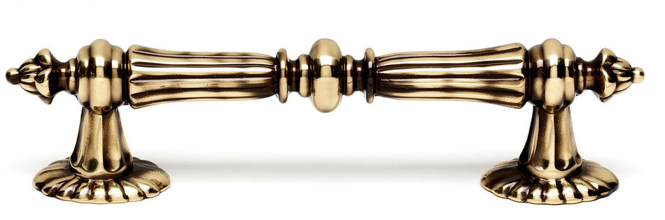 Alno A7529-PA: 4-5/8" cc Ornate Cabinet Pull - Polished Antique