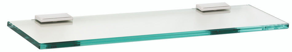 Alno A7550-18-PB/NL: 18" Arch 18" Glass Shelf w/Brackets - Unlacquered Brass
