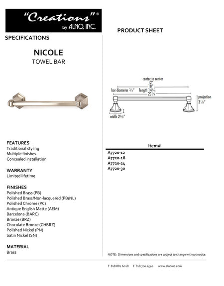 Specificaton Sheet