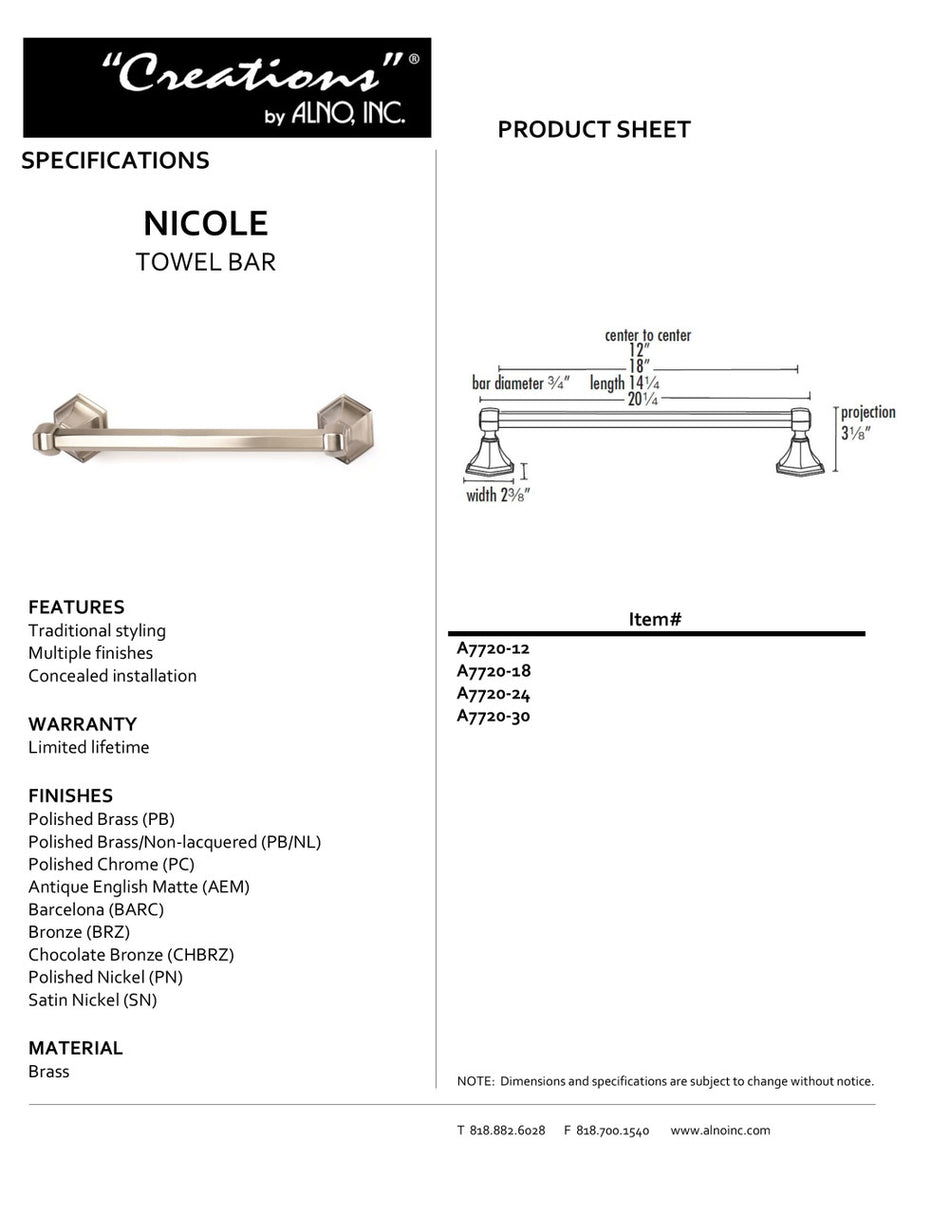 Specificaton Sheet