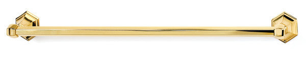 Alno A7720-24-PB/NL: 24" cc Nicole Towel Bar - Unlacquered Brass
