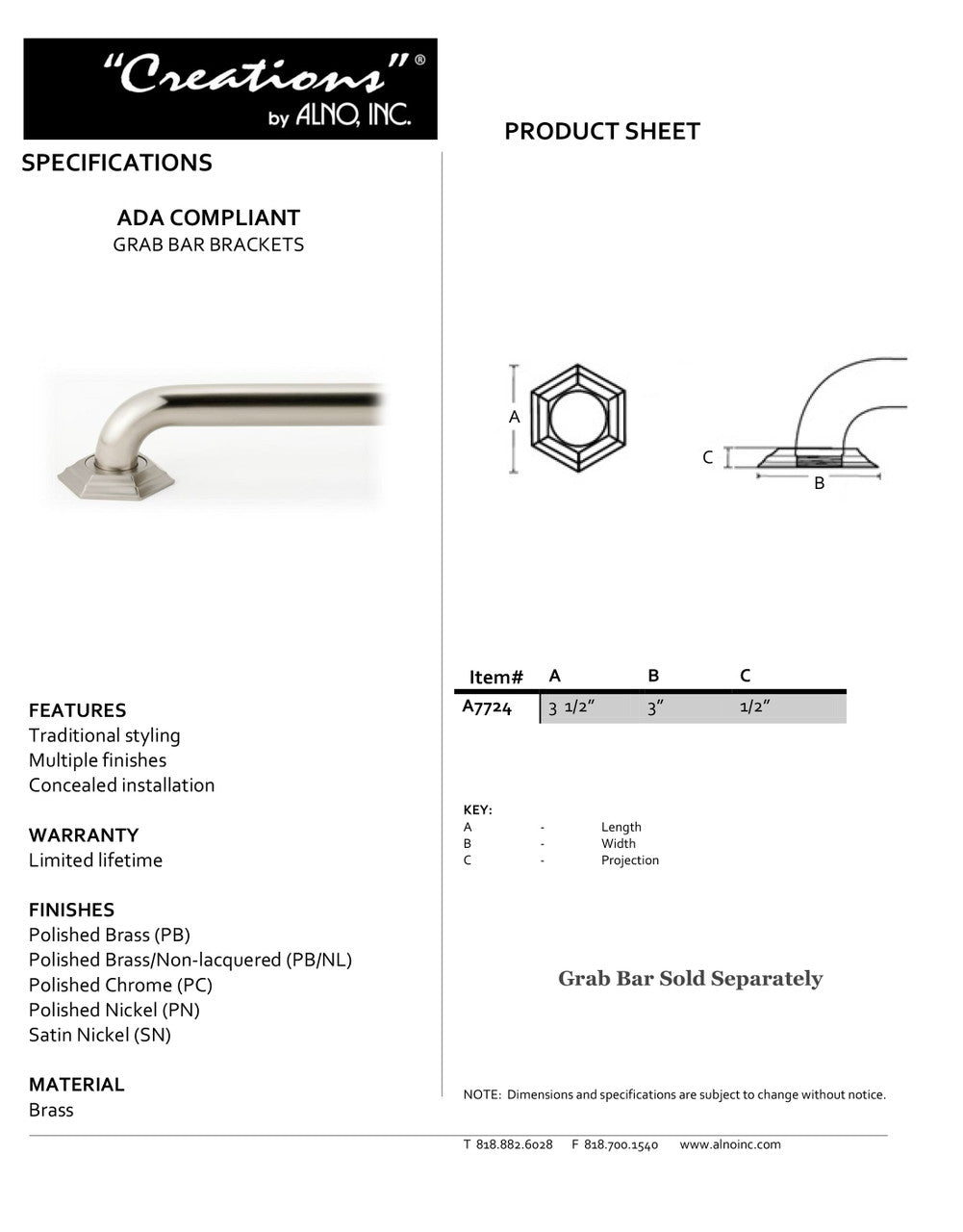 Specificaton Sheet