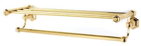 Alno A7726-24-PB/NL: 24" cc Nicole Towel Rack - Unlacquered Brass