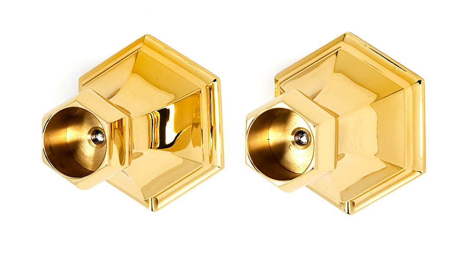 Alno A7746-PB: Nicole Shower Rod Mounting Brackets (pair) - Polished Brass