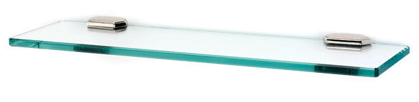 Alno A7750-18-PN: 18" cc Nicole Glass Shelf w/Brackets - Polished Nickel