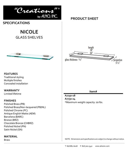 Specificaton Sheet