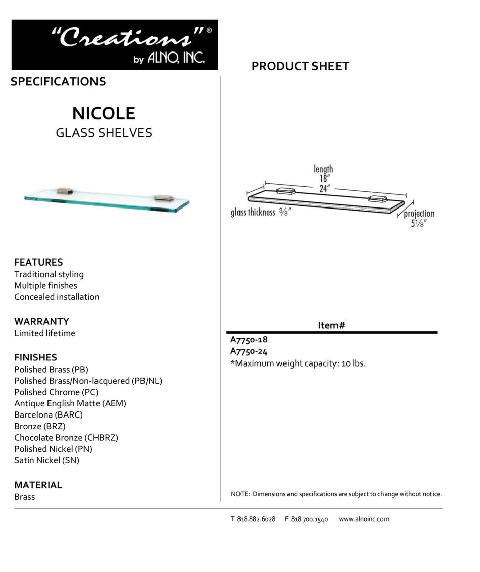 Specificaton Sheet