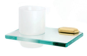 Alno A7770-PB: Nicole Glass Tumbler w/Holder - Polished Brass