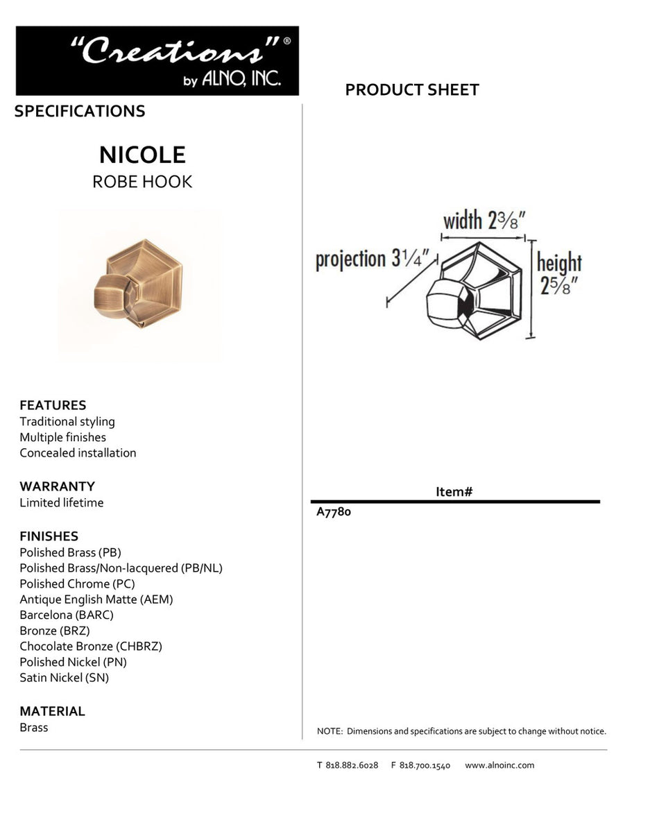 Specificaton Sheet