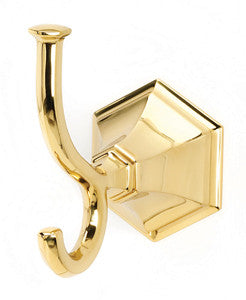 Alno A7799-PB: Nicole Double Robe Hook - Polished Brass