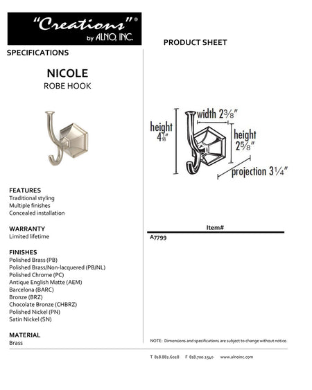 Specificaton Sheet