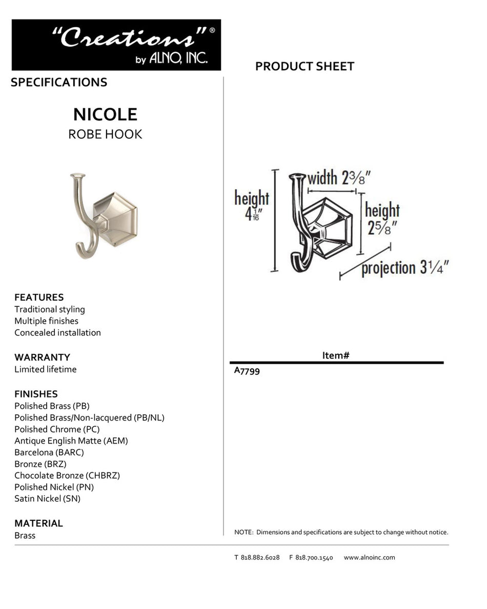 Specificaton Sheet