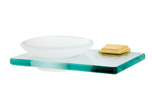 Alno A7930-PB: Geometric Soap Holder w/Dish - Polished Brass