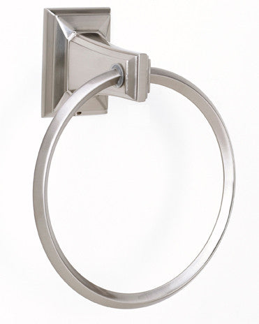 Alno A7940-SN: 6" Geometric Towel Ring - Satin Nickel