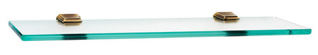 Alno A7950-18-PA: 18" Geometric Glass Shelf w/Brackets - Polished Antique