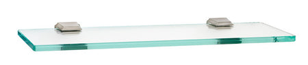 Alno A7950-18-SN: 18" Geometric Glass Shelf w/Brackets - Satin Nickel