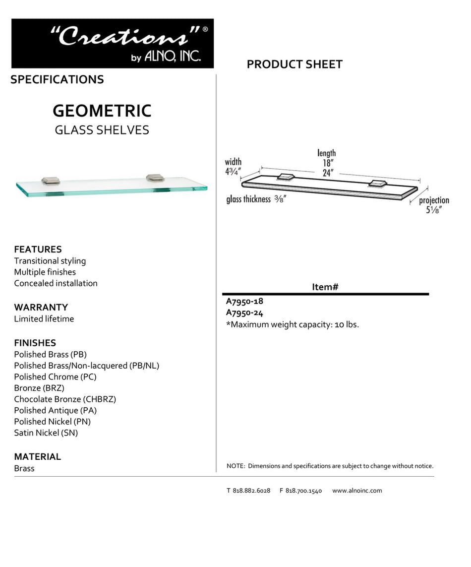 Specificaton Sheet