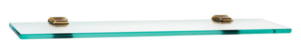 Alno A7950-24-PA: 24" Geometric Glass Shelf w/Brackets - Polished Antique