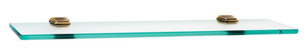 Alno A7950-24-PA: 24" Geometric Glass Shelf w/Brackets - Polished Antique