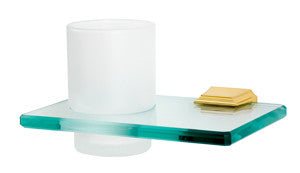 Alno A7970-PB: Geometric Tumbler Holder w/Tumbler - Polished Brass