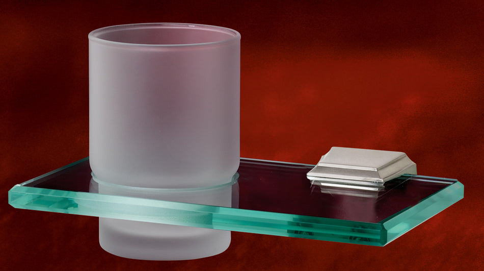 Alno A7970-SN: Geometric Tumbler Holder w/Tumbler - Satin Nickel