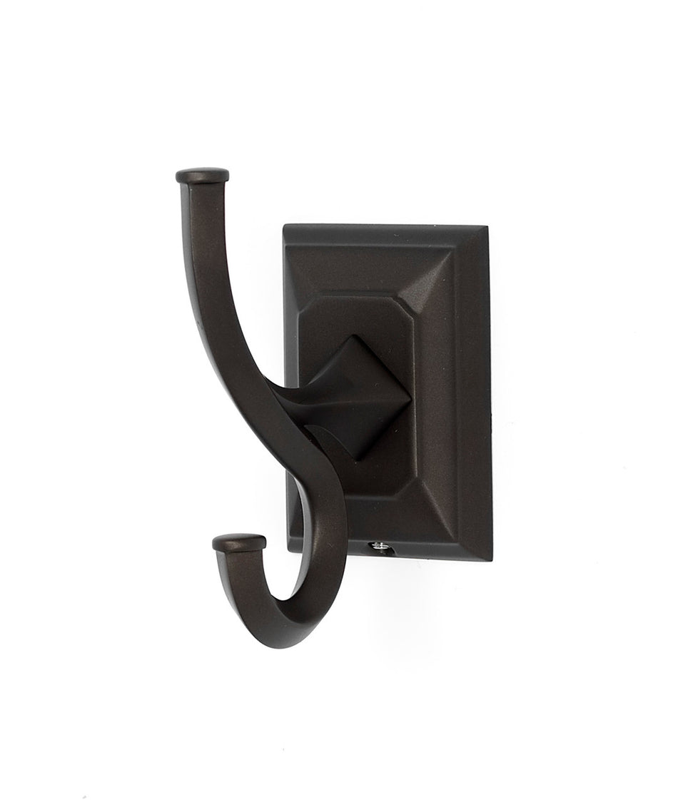 Alno A7999-CHBRZ: Geometric Double Robe Hook - Chocolate Bronze