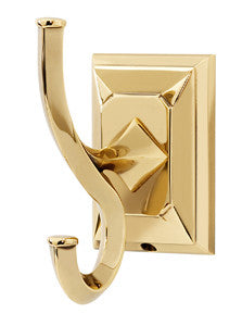 Alno A7999-PA: Geometric Double Robe Hook - Polished Antique