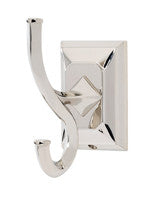 Alno A7999-PN: Geometric Double Robe Hook - Polished Nickel