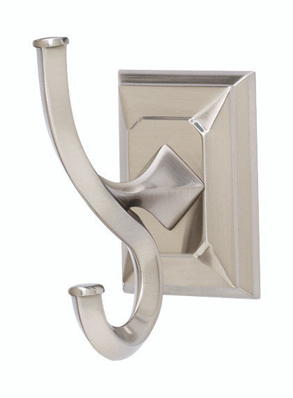 Alno A7999-SN: Geometric Double Robe Hook - Satin Nickel