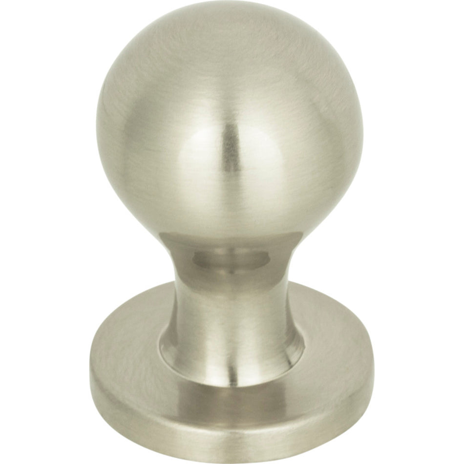 Atlas A800-BN: 3/4" Successi Spherical Cabinet Knob w/Base - Brushed Nickel